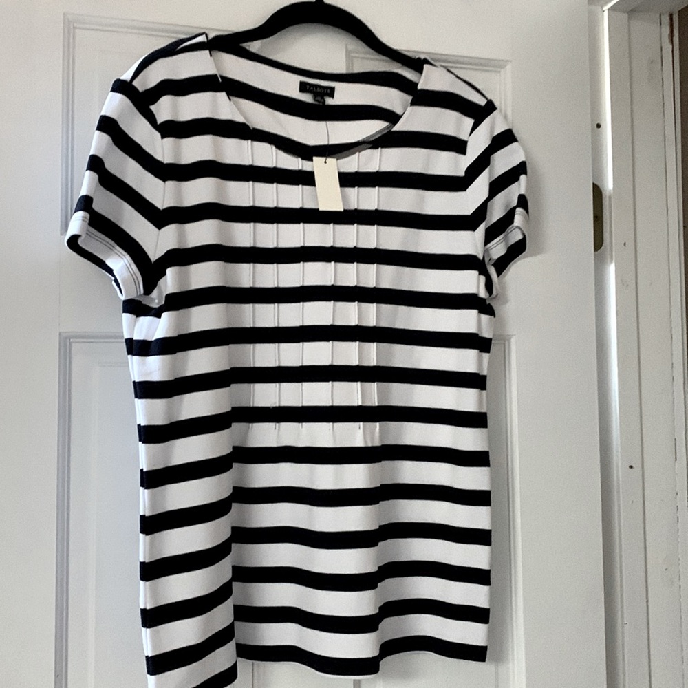 Talbots strip short sleeve top